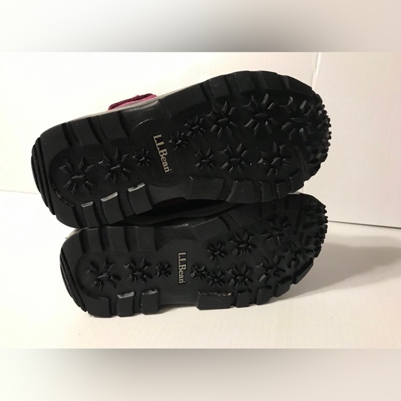 L. L. Bean winter snow boots leather-upper magenta kids girl size 3 - Picture 4 of 10